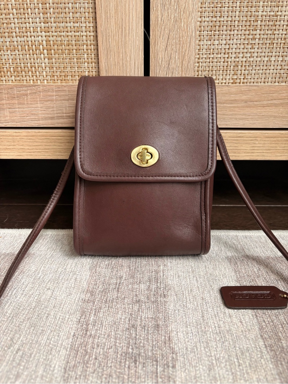 COACH Vintage Scooter Mahogany Brown Leather Crossbody Shoulder Bag 9893 *READ*